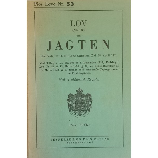 Lov nr. 145 om Jagten