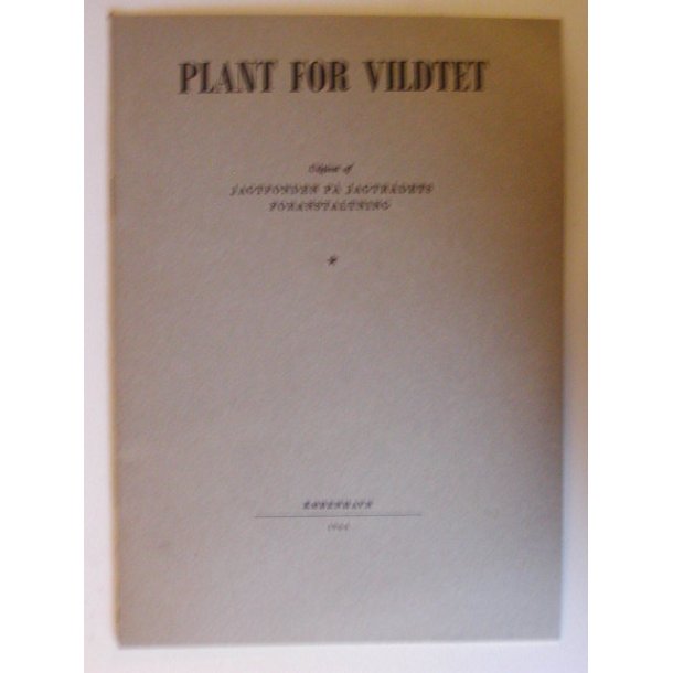 Plant for vildtet (7. opl. 1960)