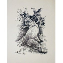 Eksklusive Leif Ragn Jensen-tryk: vildtmotiver. 4 stk. i mappe